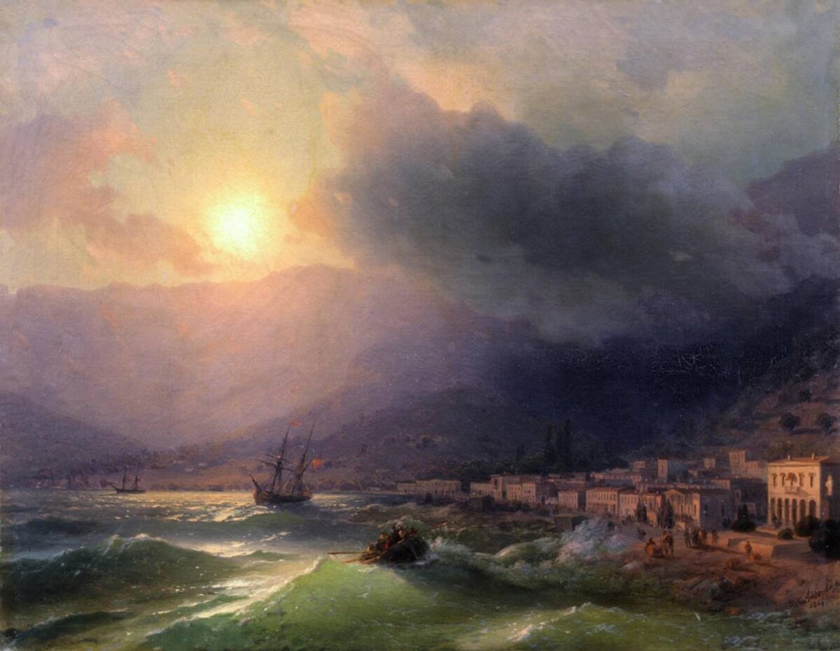 Картина "Приморский город. Вид Ялты" (1866 год). Айвазовский И.К.