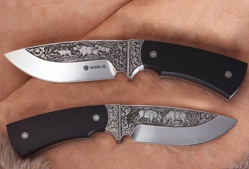 Кастомный нож Nobile, черное дерево, титан. Единственный экземпляр
