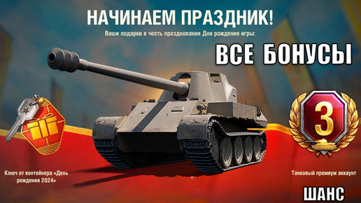 Не упусти бонусы на День Рождения танков! Прем скорп 8лвл - шанс и другие подарки на праздник!