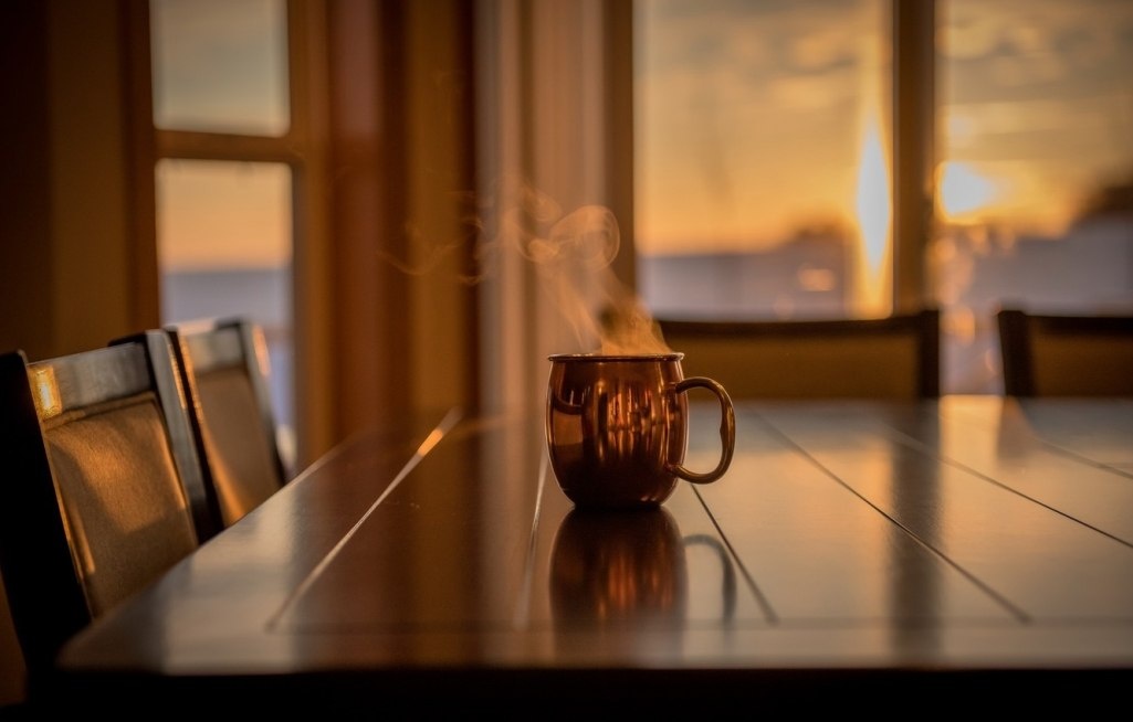 A cup of you fav drink on a cool August evening. Nice and cosy.