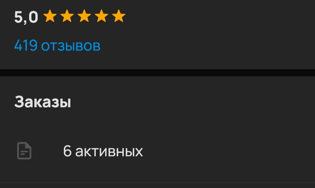 Скриншот из профиля автора