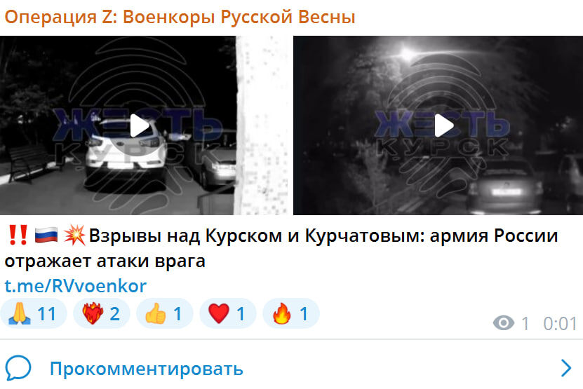    Скриншот: Военкоры Русской весны/Telegram