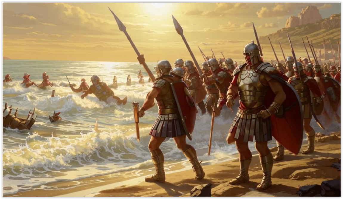 Римские солдаты побеждают море
