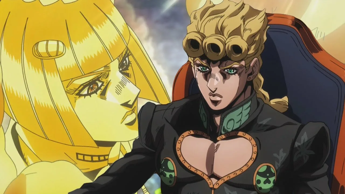 Склеенные фрагменты из аниме "Невероятные Приключения Джо Джо: Золотой Ветер" ("JoJo's Bizarre Adventure: Golden Wind") Джорно Джованна и Бруно Буччеллати 