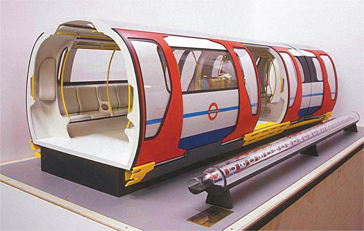 Картинка из свободных источников. Модель космического поезда метрополитена. Идея заключалась в том, чтобы расширить форму кузова вагона, чтобы он больше соответствовал диаметру туннеля. 