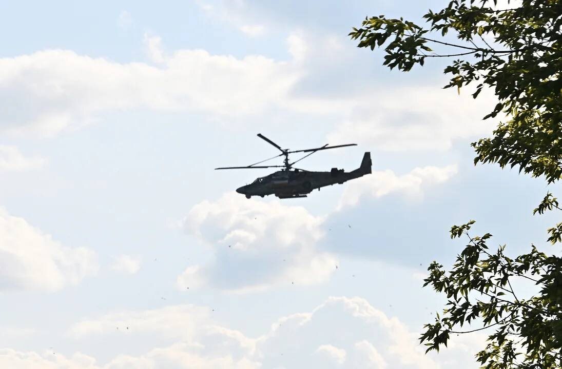 Боевой вертолет Ка-52 в ходе боевых действий в Курской области