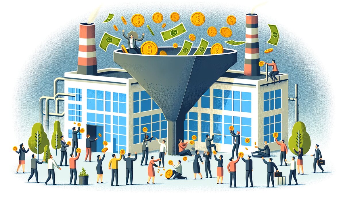 Вложения множества частных инвесторов в новый бизнес