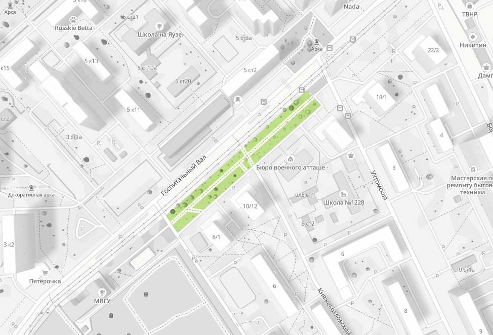 Пригородный сквер на карте 2gis