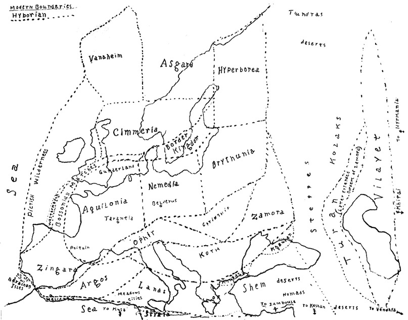 Ранняя карта Хайборийской эры