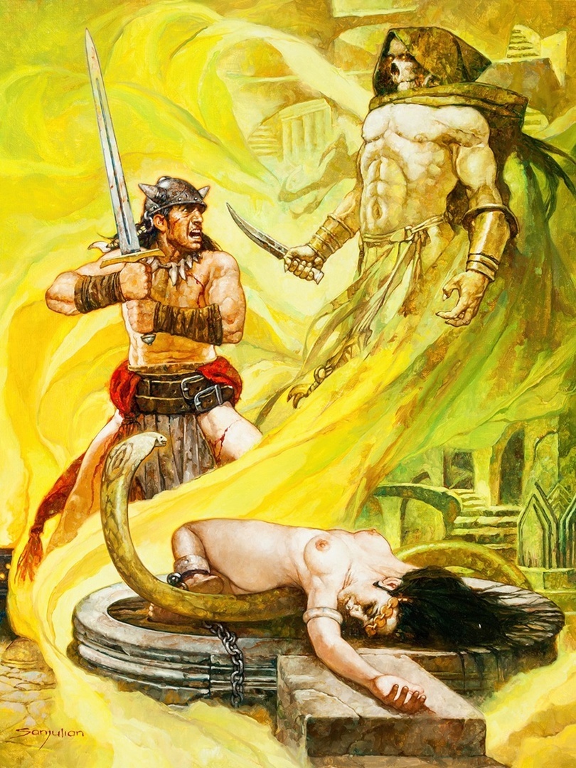 "Чёрный колосс" - иллюстрация Мануэля Санхулиана.