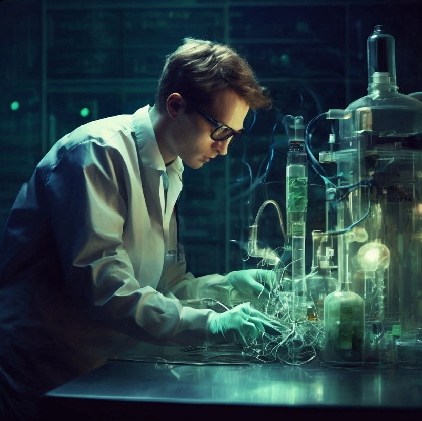 Биохакер, сгенерированный с помощью ИИ.