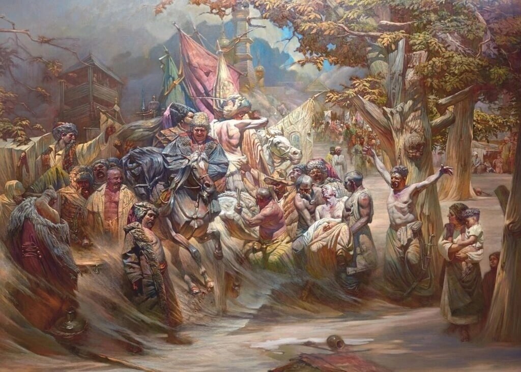 Картина Кубанского живописца Квашуро - "Персицкий бунт".