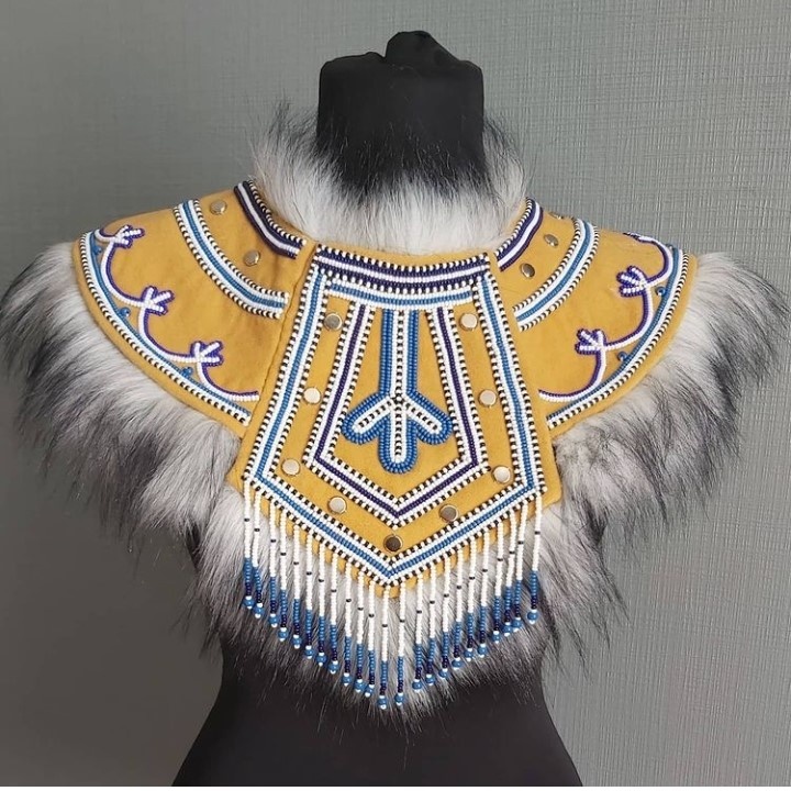 Воротник по мотивам эвенкийской одежды.