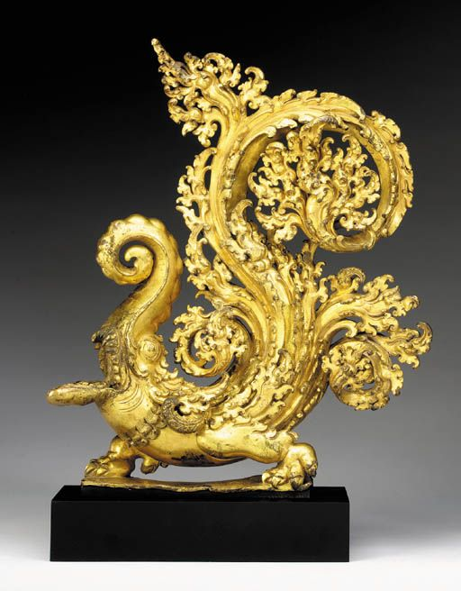 Навершие Макара из позолоченной бронзы, ТИБЕТ, XIII/XIV ВЕК