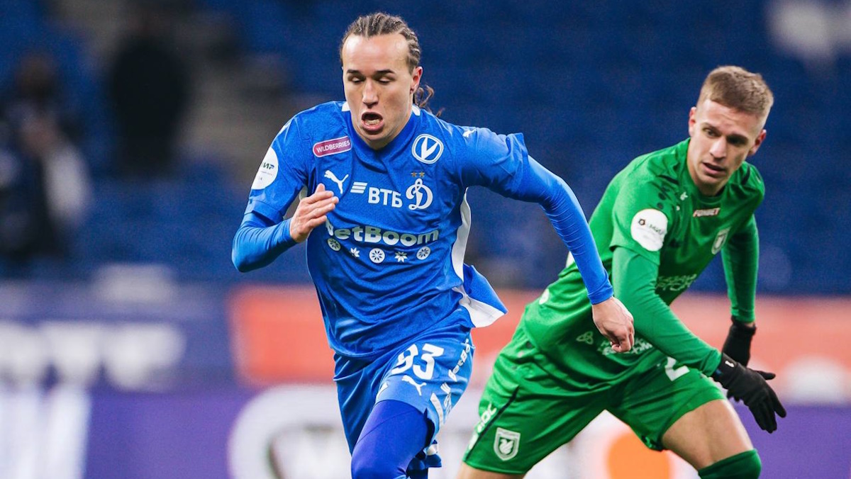    Футболист "Динамо" Ласкальт в игре с казанским "Рубином". Фото: пресс-служба ФК "Динамо" (Москва)