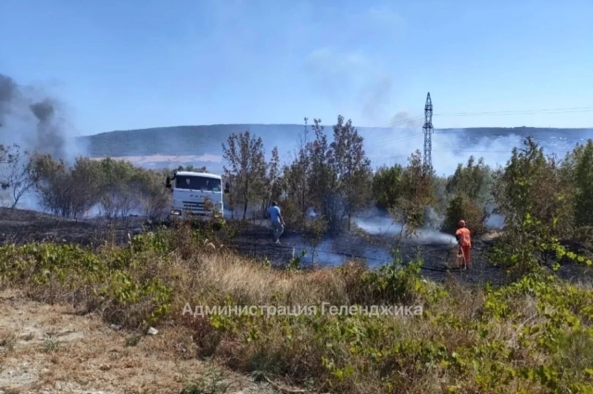    В Геленджике спасатели тушат три очага возгорания площадью 800 кв. метров