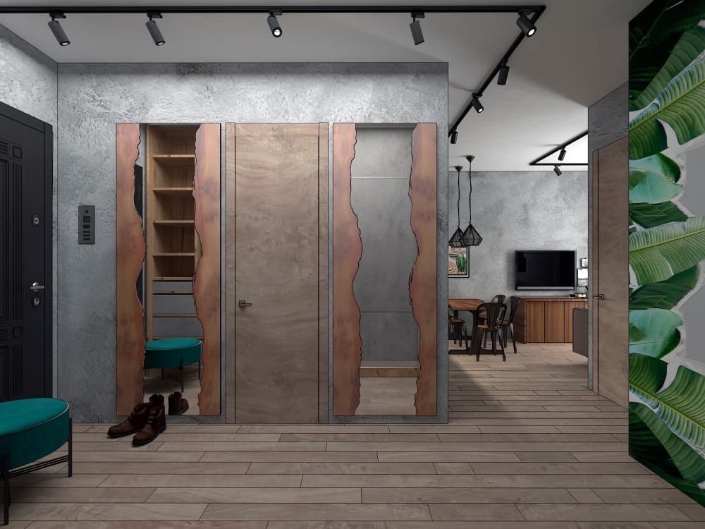 Прихожая и дверь в ванную комнату