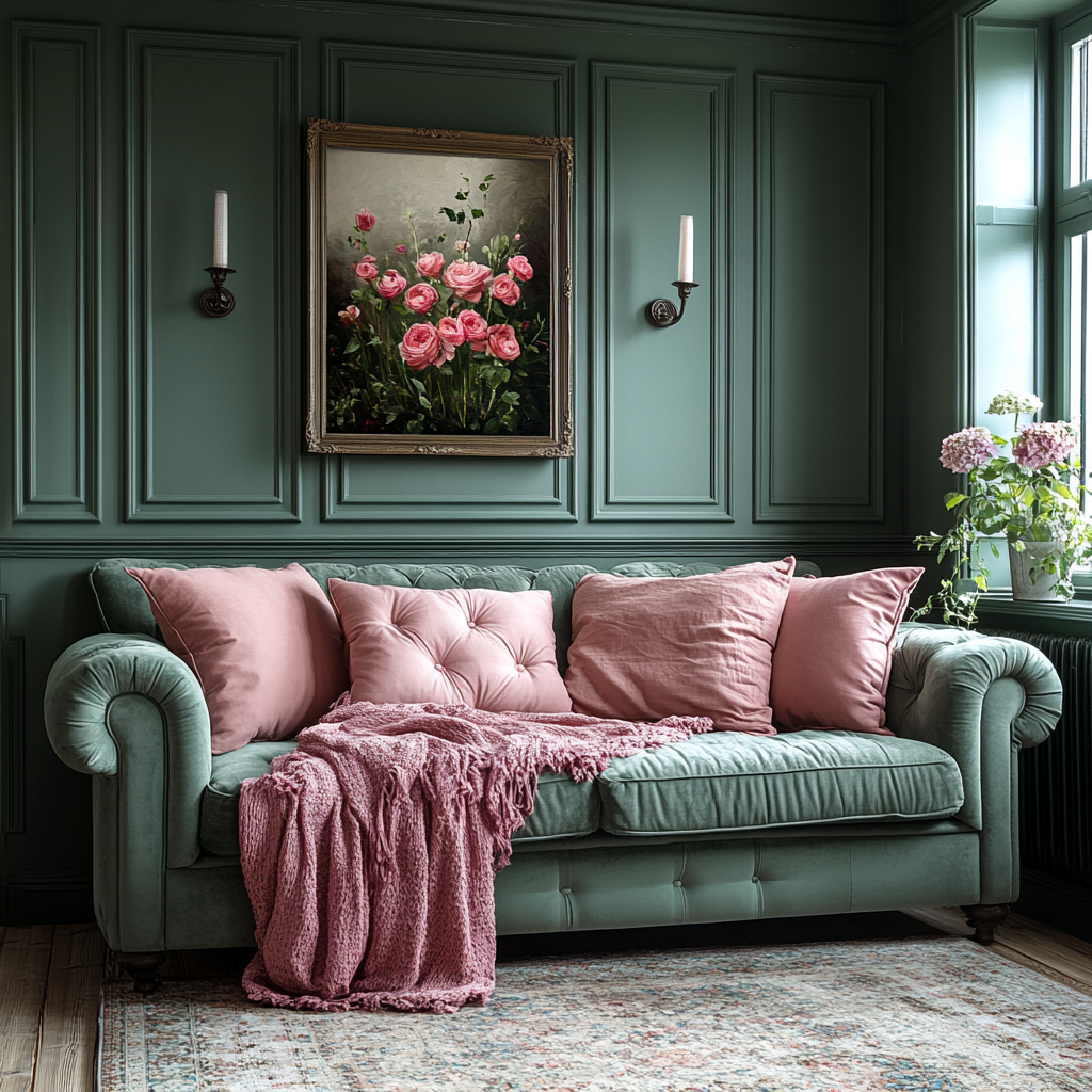 Темно-зеленый цвет в интерьере — это выбор для тех, кто ценит богатую палитру, приглушенные тона и естественную гармонию.-5