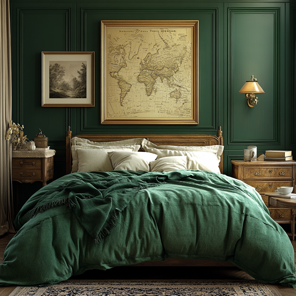 Темно-зеленый цвет в интерьере — это выбор для тех, кто ценит богатую палитру, приглушенные тона и естественную гармонию.-6