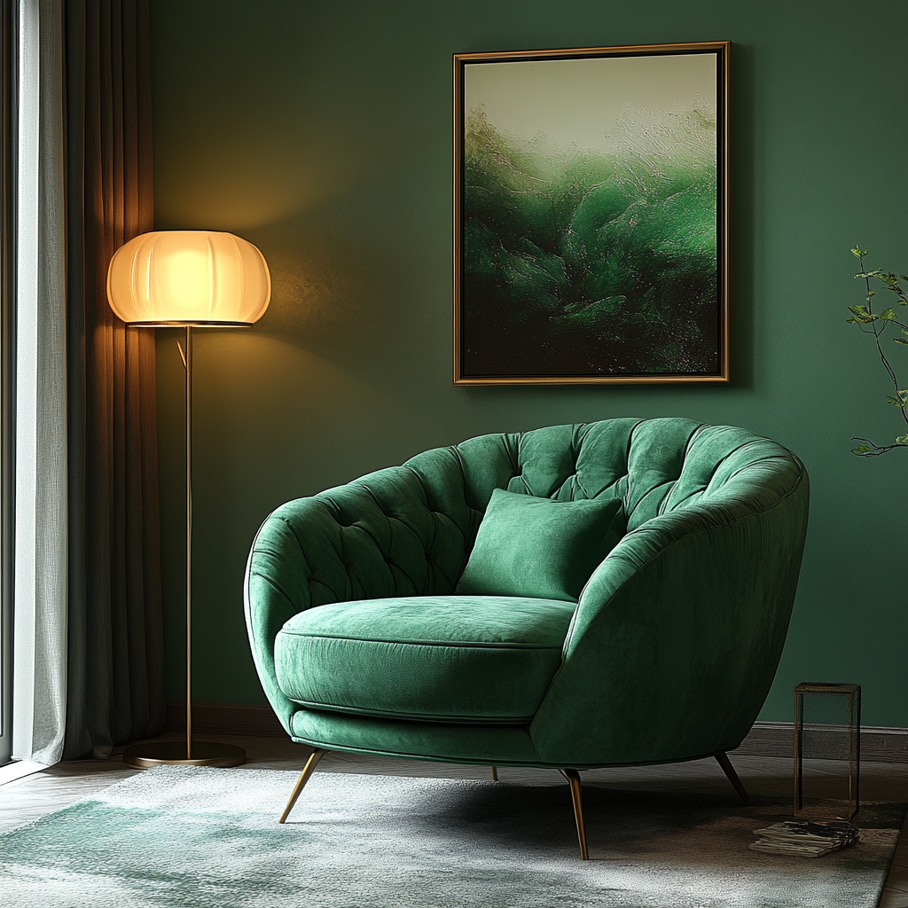 Темно-зеленый цвет в интерьере — это выбор для тех, кто ценит богатую палитру, приглушенные тона и естественную гармонию.-7