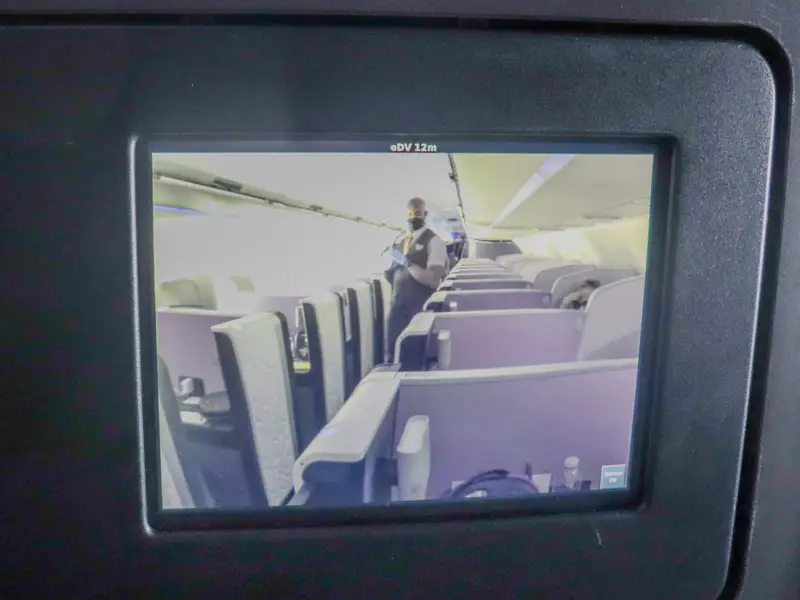 Пару камер иногда ставят в задниках стандартных кресел, обращенных к позади сидящим пассажирам. 