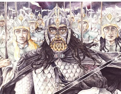 Турин во главе воинства Нарготронда. Автор: Петер Ксавьер Прайс.