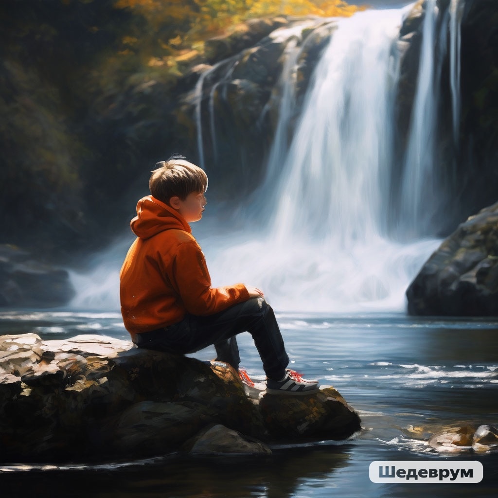 Метью у водопада