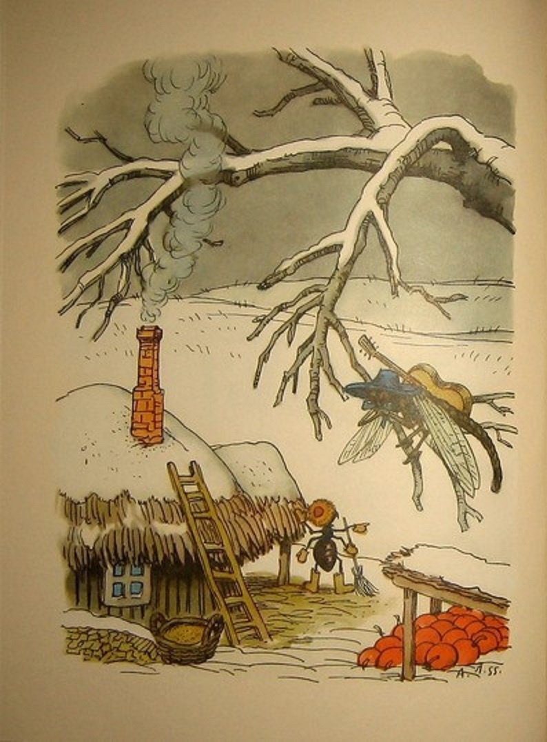 Стрекоза и Муравей. Иван Крылов. Басня.