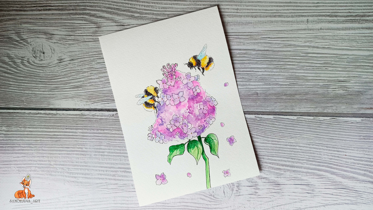 Тема №1, городские цветы: сирень и шмели