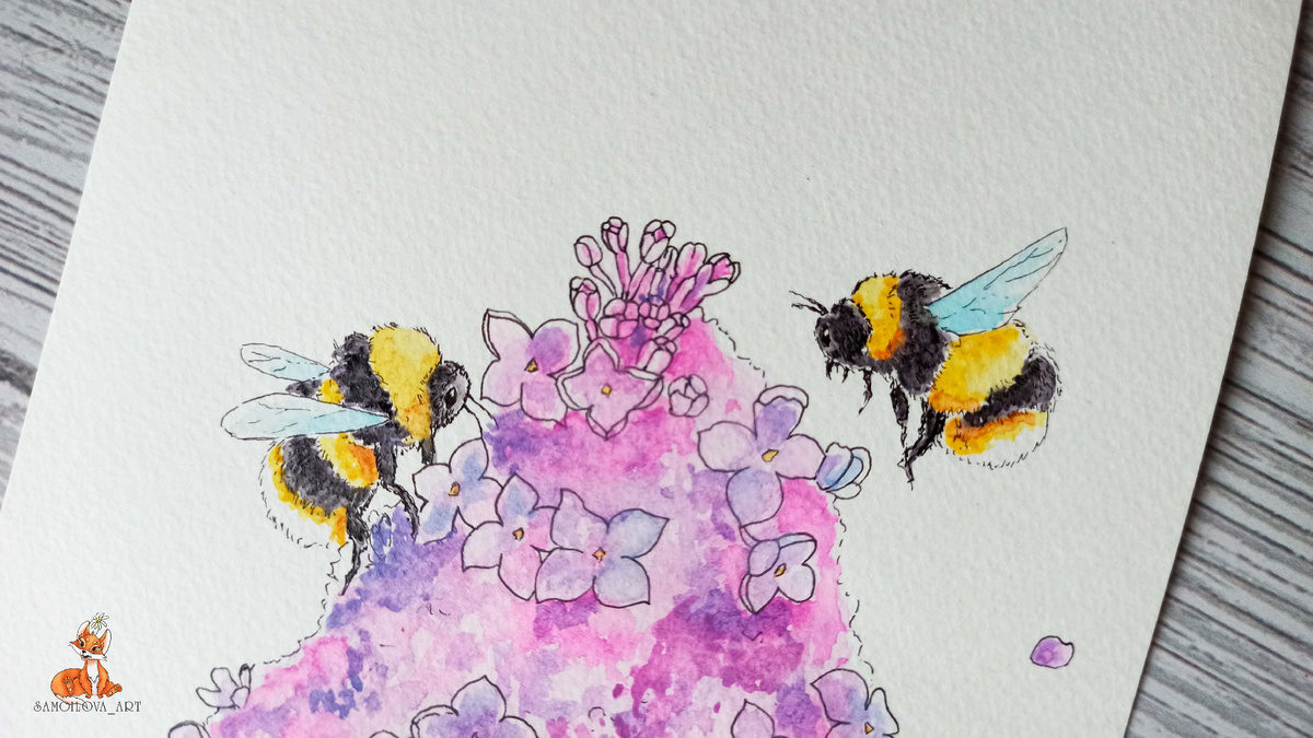 Тема №1, городские цветы: сирень и шмели, вблизи