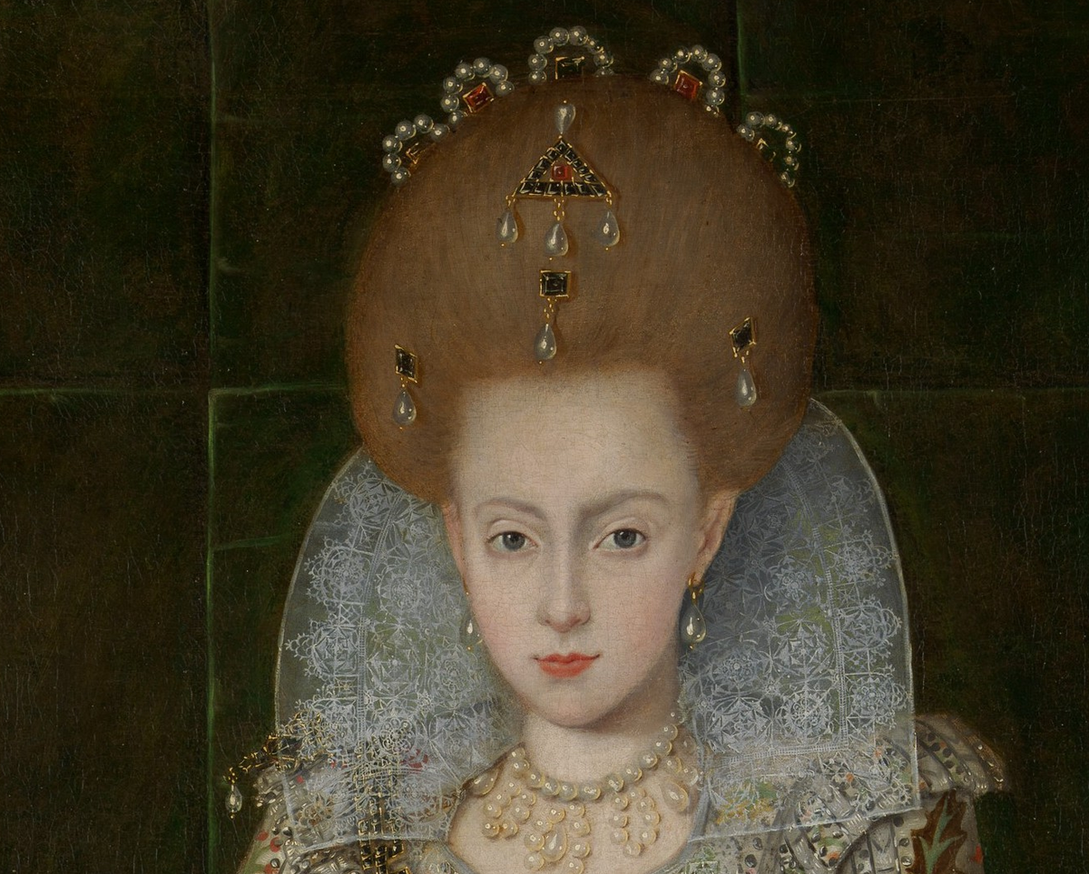 "Портрет принцессы Елизаветы" Роберт Пик, 1606. (с) Из коллекции Метрополитен-музея. Деталь.