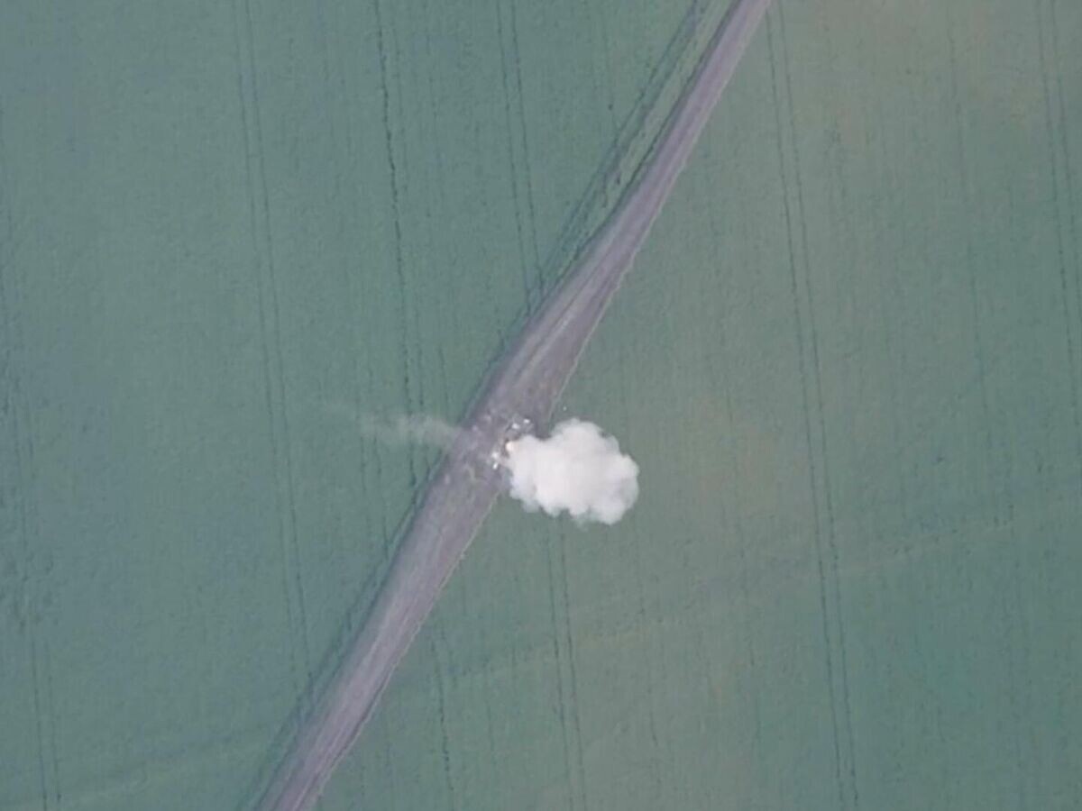    Уничтожение украинской ЗРПК "Тунгуска" боеприпасом "Ланцет" в Курской области© Министерство обороны РФ