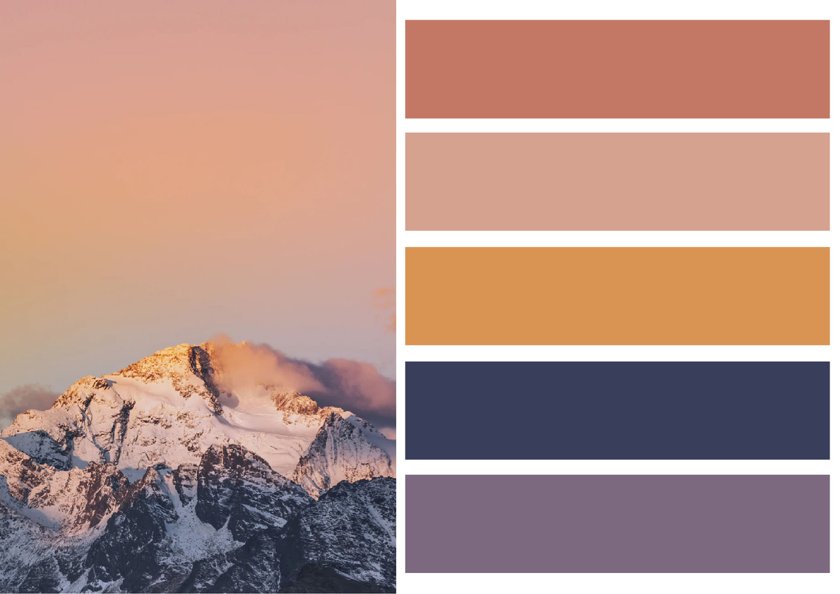 Пример теплой цветовой гаммы