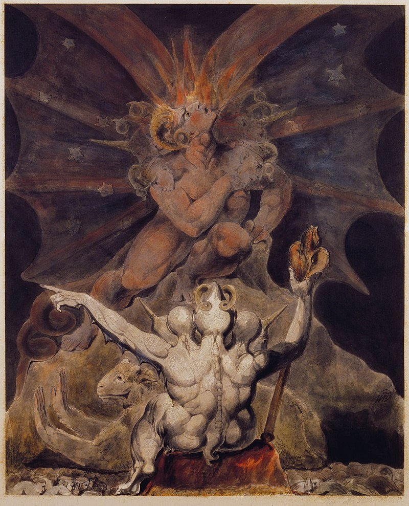 "The Number of the Beast is 666", πίνακας του William Blake, 1805.