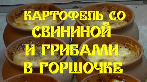 КАРТОФЕЛЬ СО СВИНИНОЙ И ГРИБАМИ В ГОРШОЧКЕ