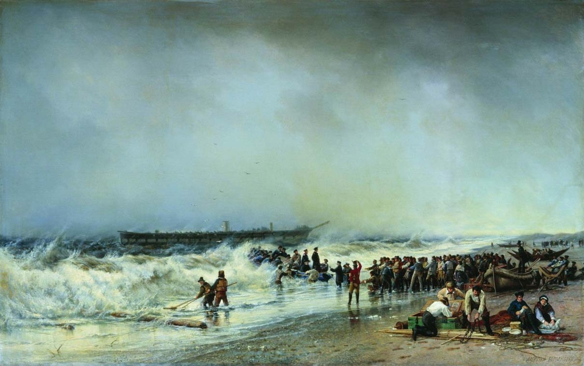 А.П. Боголюбов. Гибель фрегата "Александр Невский" (Дневной вариант). 1868 год