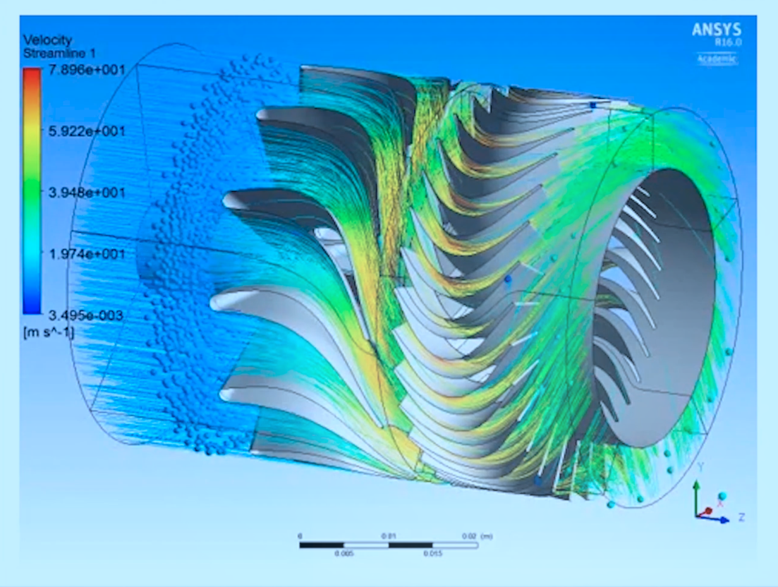 Рисунок 2 – Расчет потоков в турбине (интерфейс ANSYS)