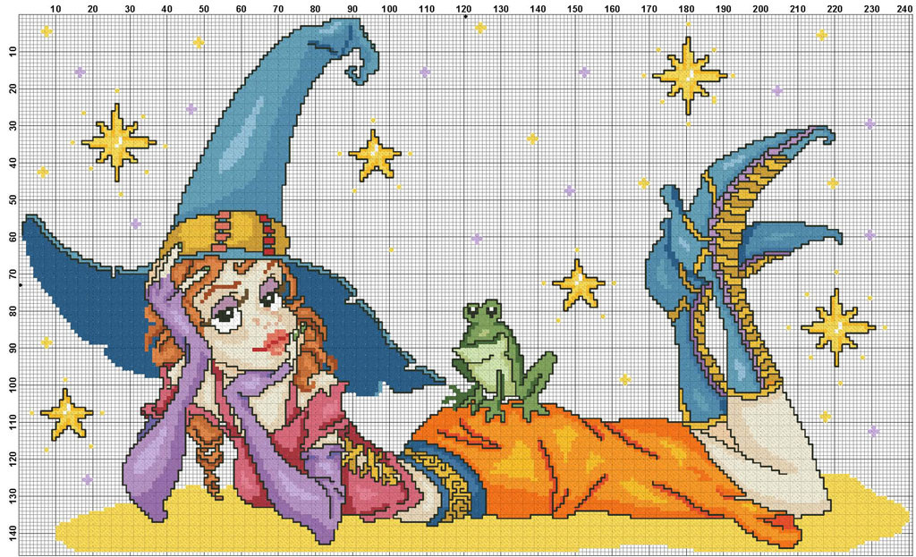 Размер 239 на 144 стежков. Цветов 39