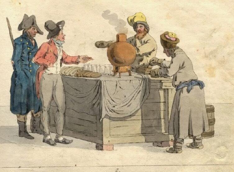    Стационарная торговля сбитнем Фото: Гейслер Христиан Готлиб Генрих, общественное достояние