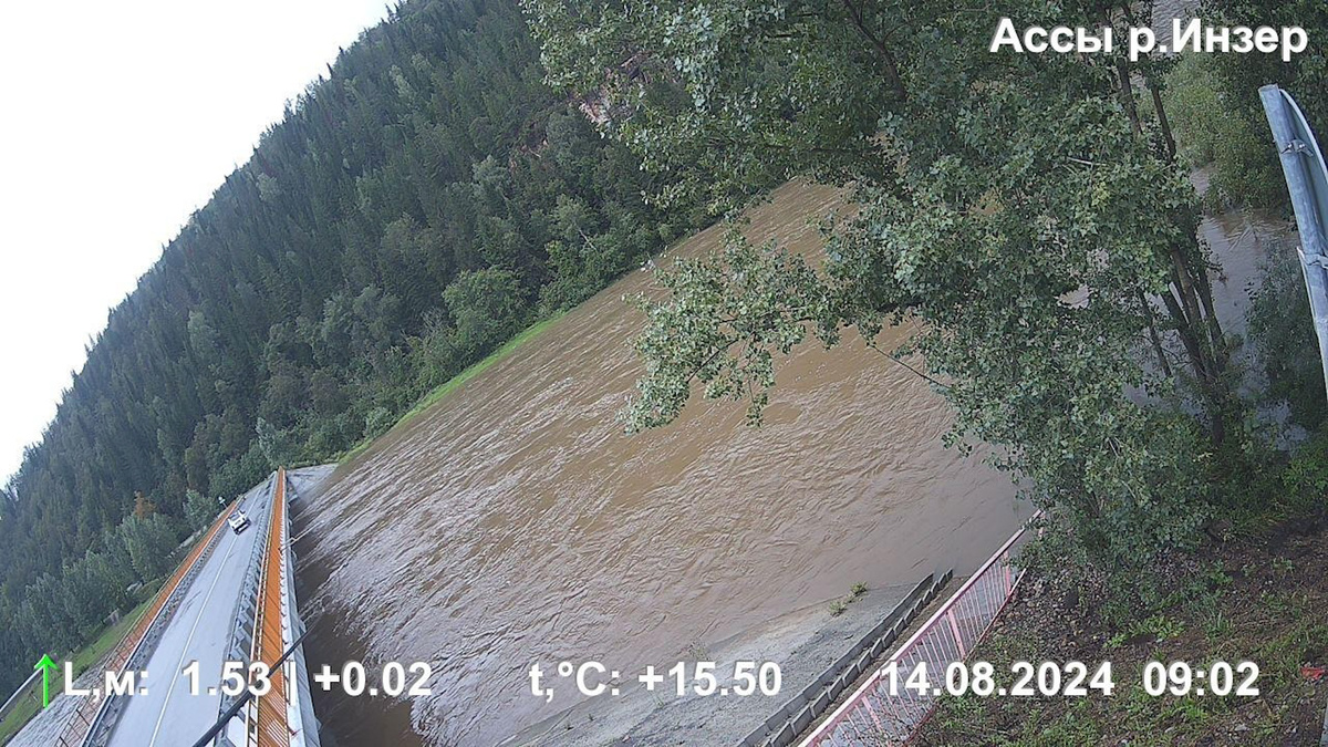    За сутки уровень воды в реке Инзер в башкирской деревне Устье-Бассы поднялся на 63 сантиметра