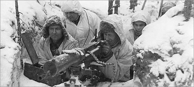 Кадры боевых действий в Финляндии, 1939-й год.