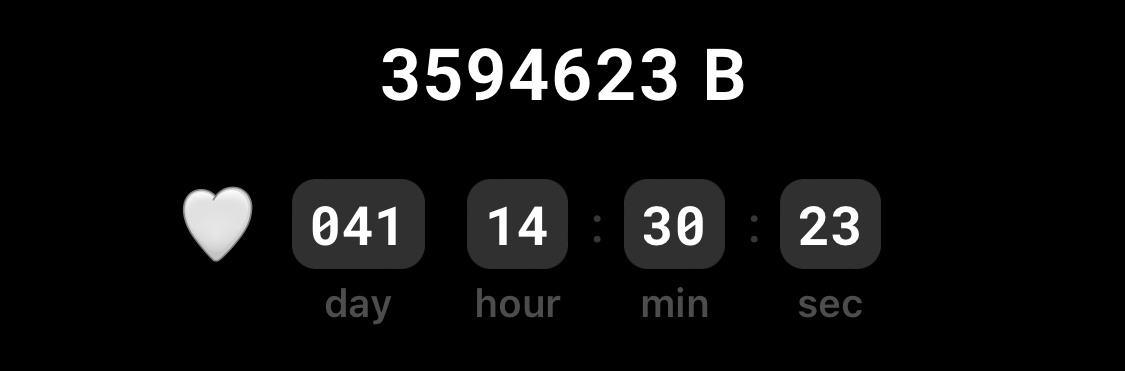 Таймер до полного обнуления баланса.