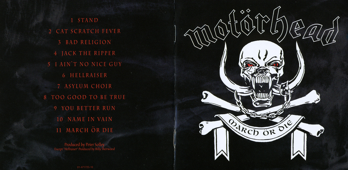 Страницы буклета диска альбома Motörhead - March Ör Die (1992) - 2 изображения