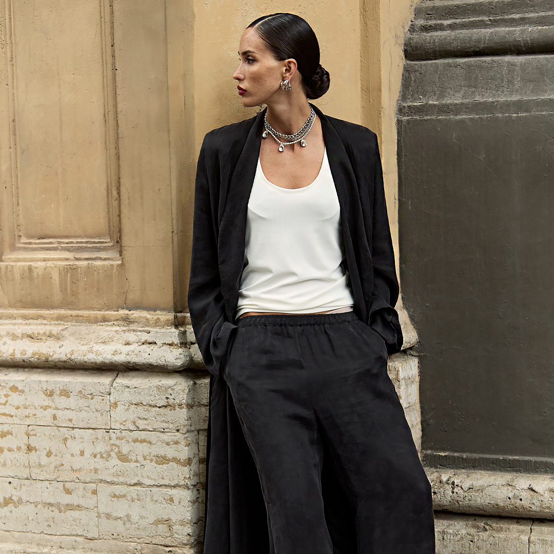 Плащ-кимоно и брюки Bohemia, Nude story