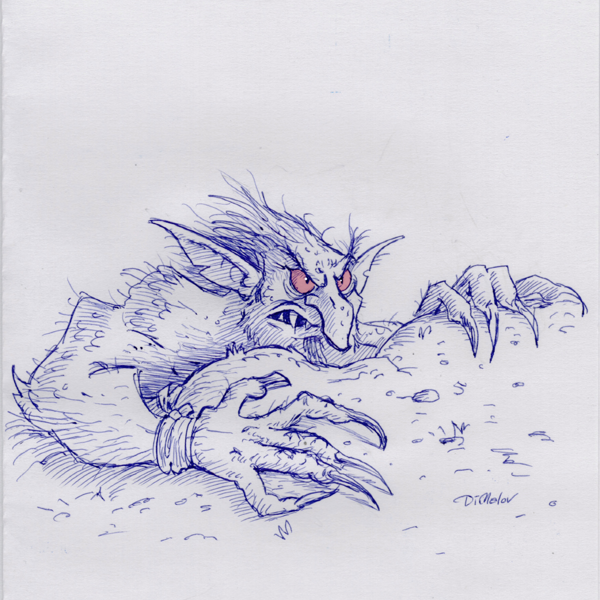 Тролль лезет на скалу