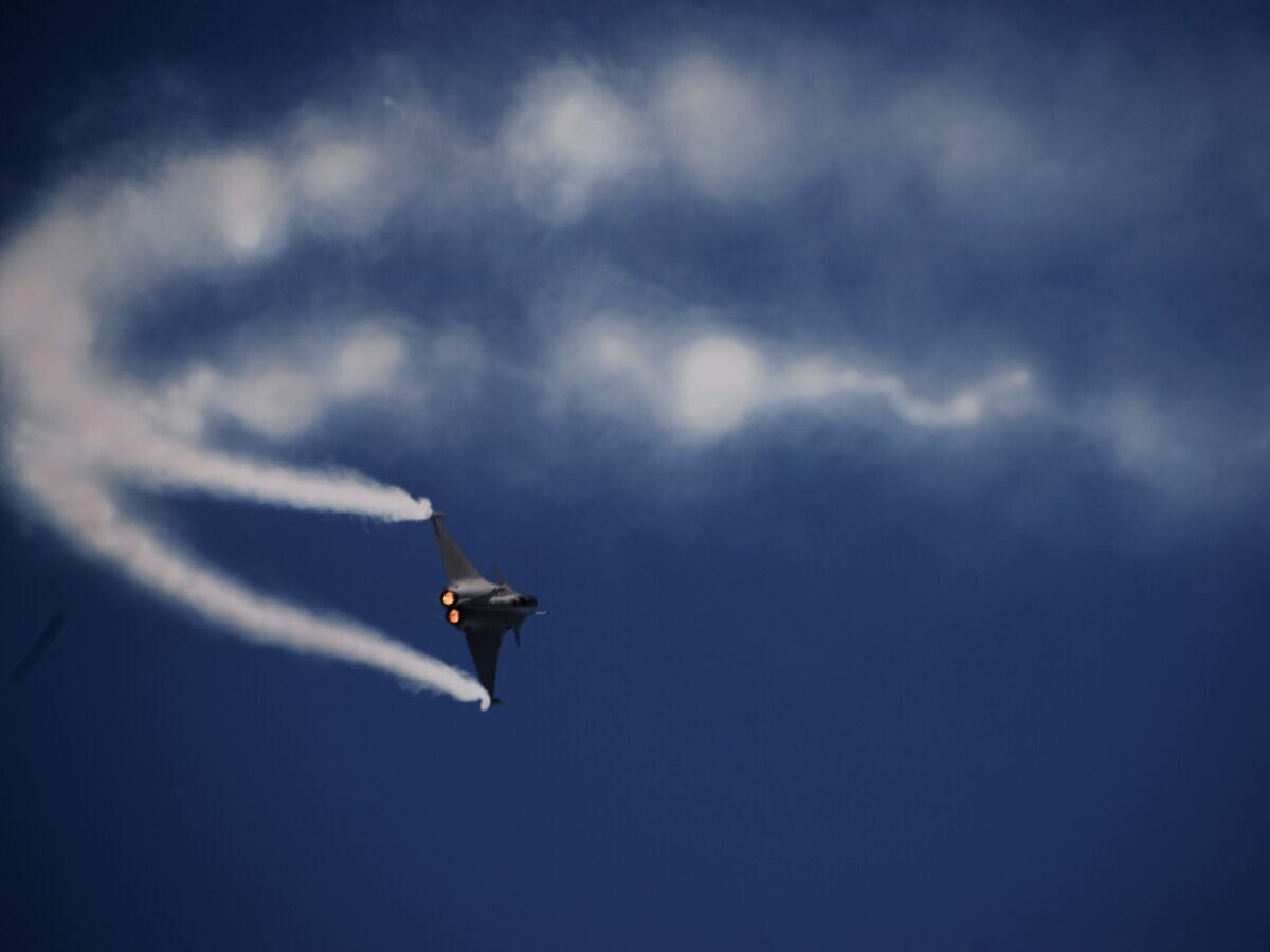    Французский многоцелевой истребитель четвёртого поколения Rafale F3 на Международном авиасалоне "Ле Бурже-2017" во Франции© РИА Новости / Сергей Мамонтов