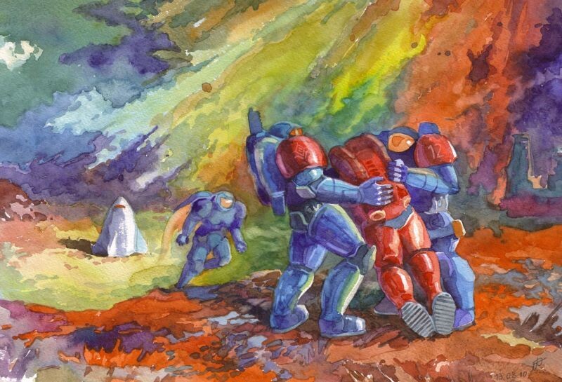 Спасение Диззи Флореса. Модели скафандров из "StarCraft"...