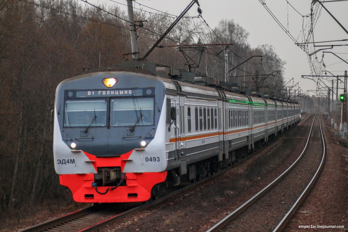 Электропоезд ЭД4М-0493, перегон Яхрома - Икша 