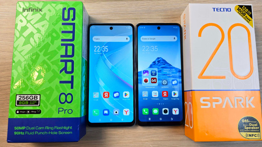 INFINIX SMART 8 PRO VS TECNO SPARK 20 - СРАВНЕНИЕ БЮДЖЕТНЫХ ТЕЛЕФОНОВ ЗА 12000 РУБЛЕЙ!