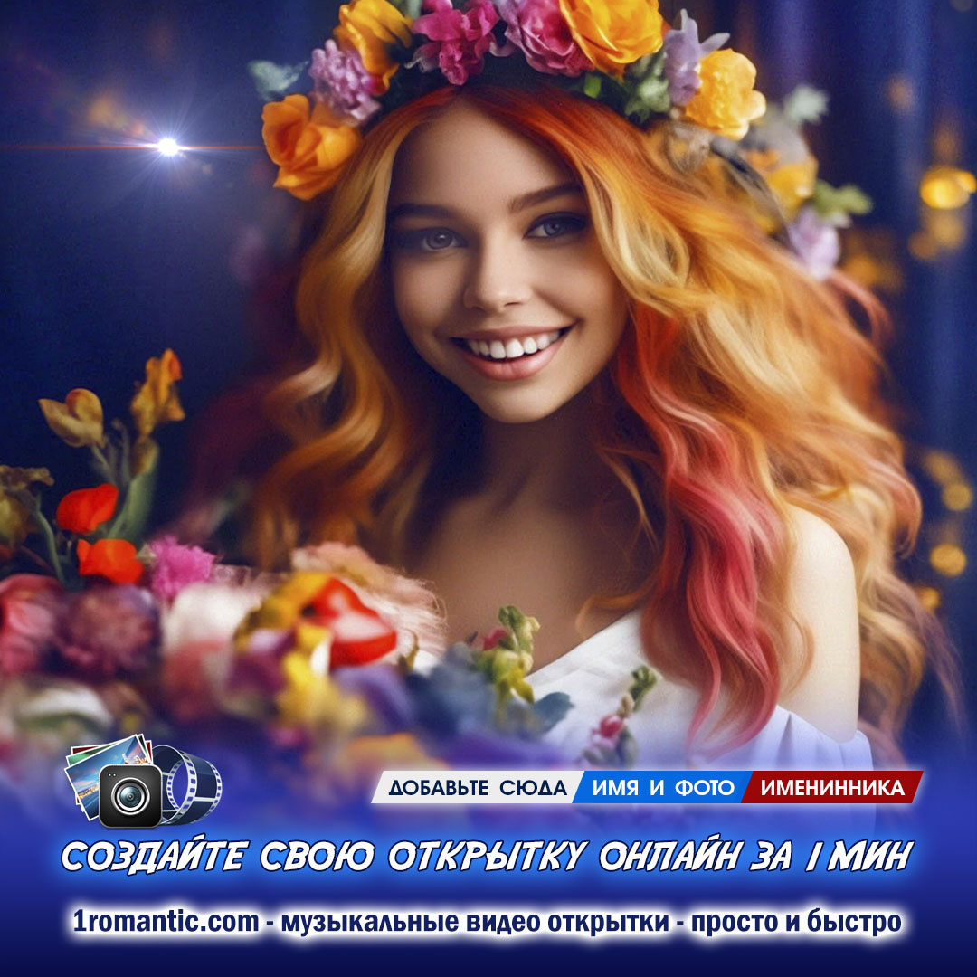 Создать открытку с днём рождения 1romantic.com